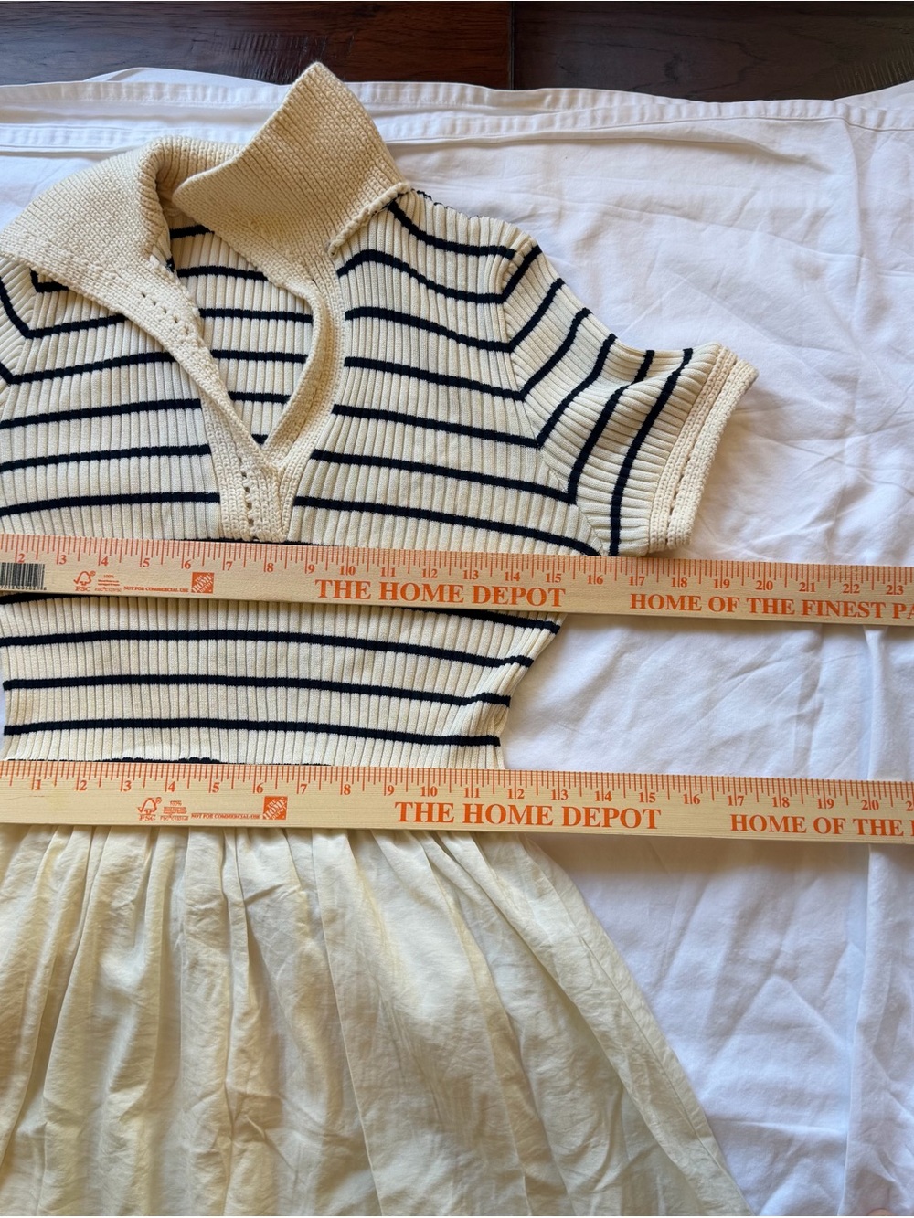 Moon River Black Ivory Striped Ribbed Polo Sweater Midi Dress Size Med - Picture 9 of 13